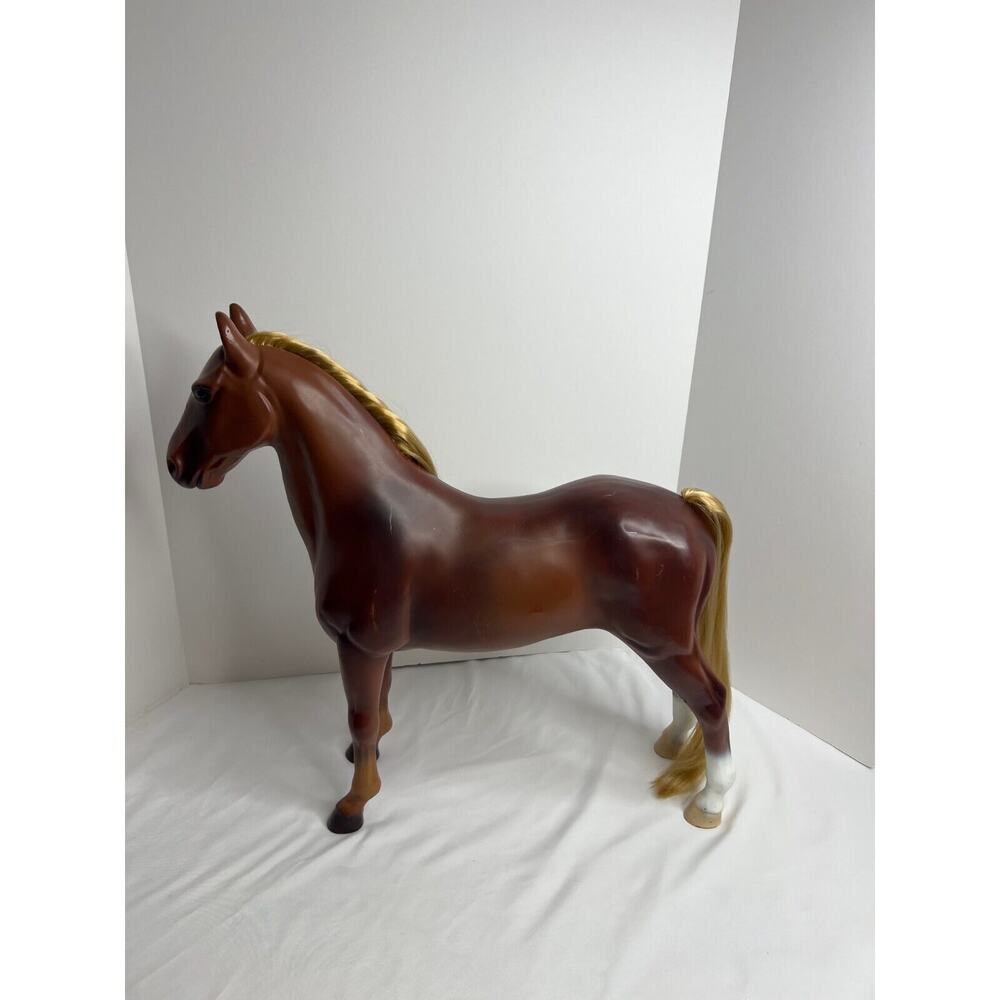 Plastic Horse For 18-20 Dolls, 19 Tall, Brown, Rare Find! - Picture 3 of 5